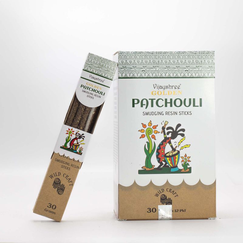 30g Golden Patchouli Smudging Resin Sticks