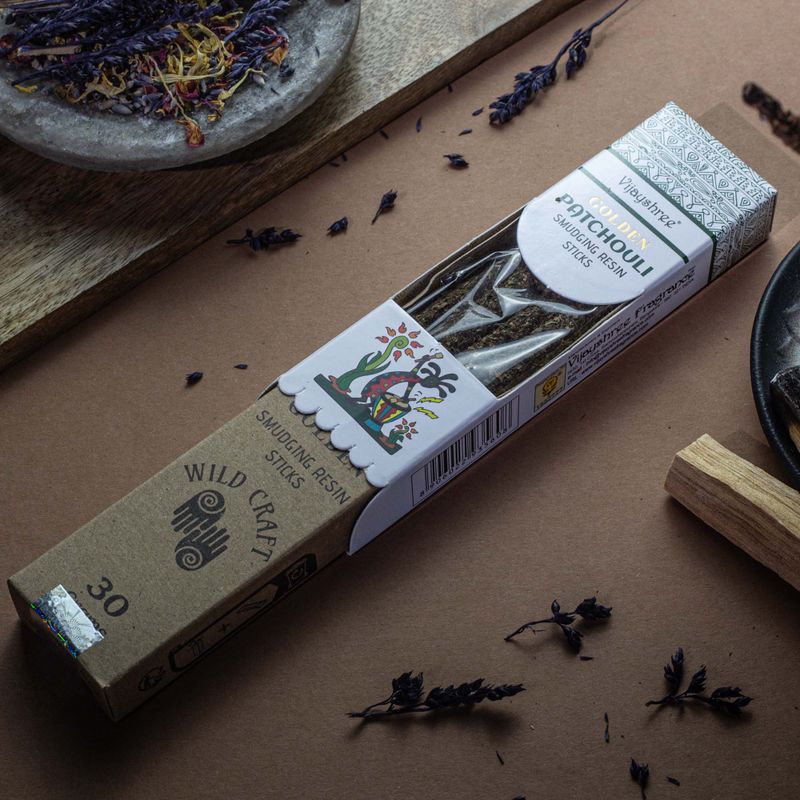 30g Golden Patchouli Smudging Resin Sticks
