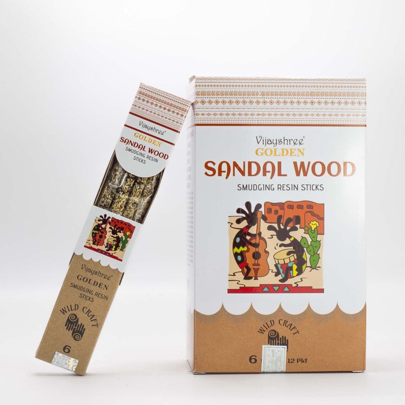 30g Golden Sandal Wood Smudging Resin Sticks