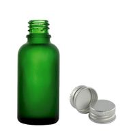 50ml Frosted Green Glass Dropper Bottle with Aluminium Cap