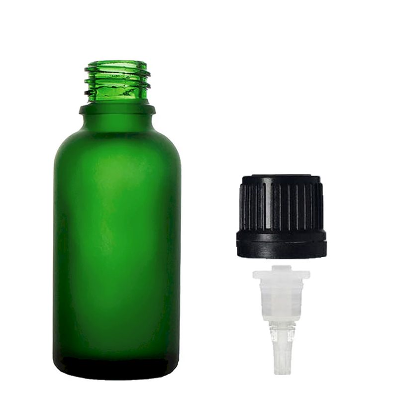 50ml Frosted Green Glass Dropper Bottle with Dropper Cap