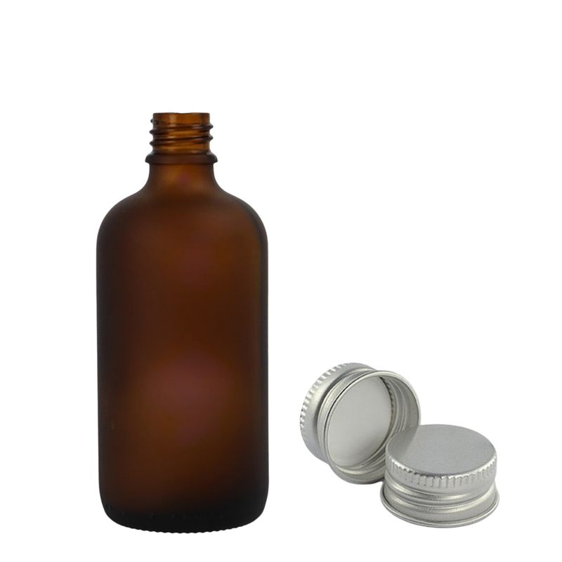 30ml Frosted Amber Glass Dropper Bottle with Aluminium Cap