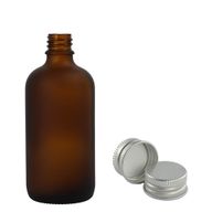 50ml Frosted Amber Glass Dropper Bottle with Aluminium Cap