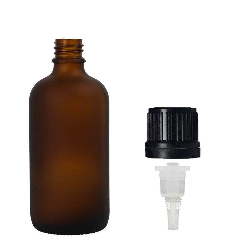 50ml Frosted Amber Glass Dropper Bottle with Dropper Cap