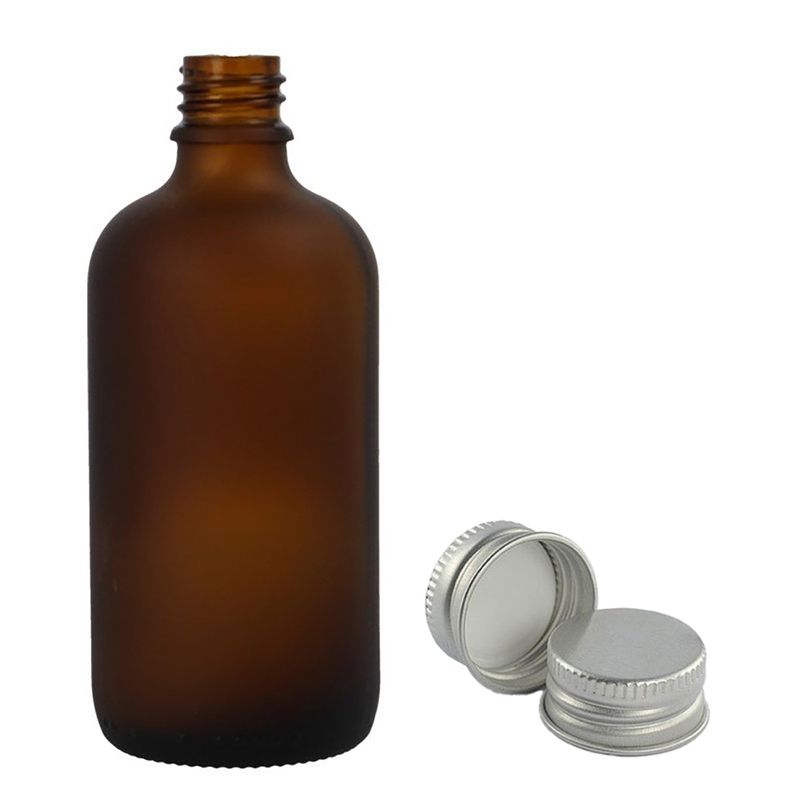 100ml Frosted Amber Glass Dropper Bottle with Aluminium Cap