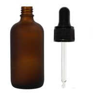 100ml Frosted Amber Glass Dropper Bottle with Black Pipette