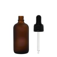 10ml Frosted Amber Glass Dropper Bottle with Black Pipette