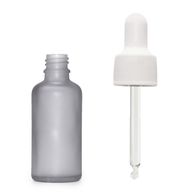 10ml Frosted Grey Glass Dropper Bottle with White Pipette