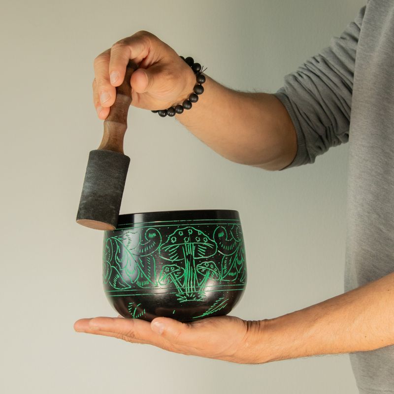 Cauldren Singing Bowl - Magic Mushroom - Green (15cm)
