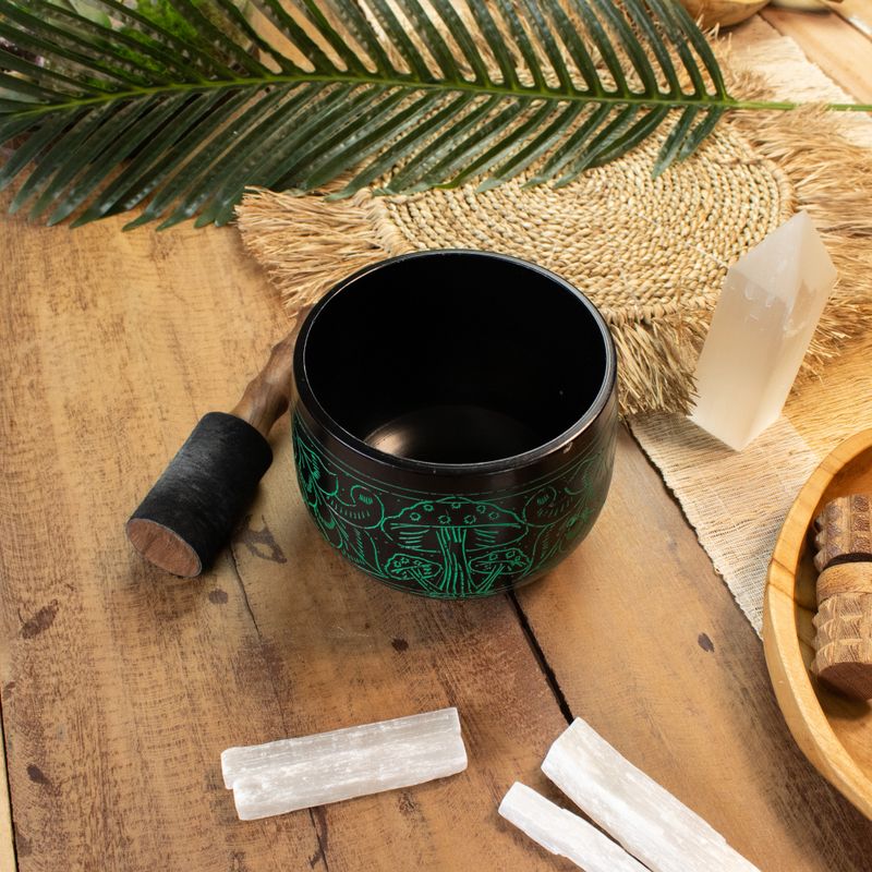 Cauldren Singing Bowl - Magic Mushroom - Green (15cm)