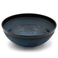 Lrg Aluminum Singing Bowl - Tibetan Double Dorjy Design - Blue (27cm)