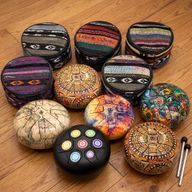 Low Med Happy Drum Black Chakra - 14x7cm