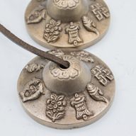Premium Brass Tibetan Tingsha - Lucky Symbols - approx 6cm (155gm)