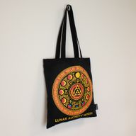 Iconic Classic Tote Bag - Luna Alchemy Wheel - Black 6oz (40x36cm)