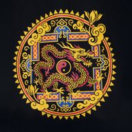 Iconic Classic Tote Bag - Dragon Yin & Yang- Black 6oz (40x36cm)