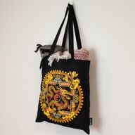Iconic Classic Tote Bag - Dragon Yin & Yang- Black 6oz (40x36cm)
