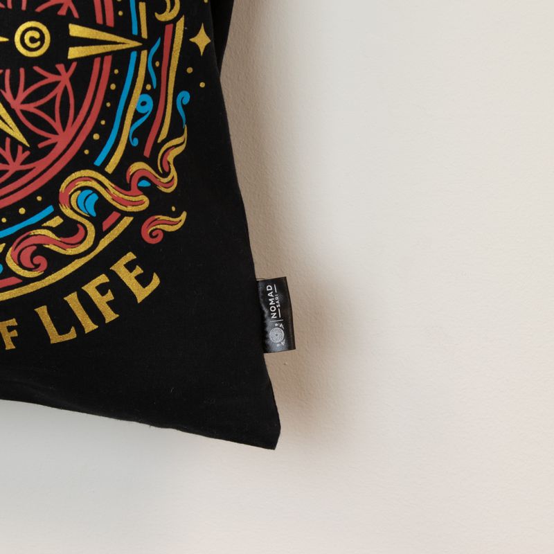 Iconic Classic Tote Bag - Compass of Life - Black 6oz (40x36cm)
