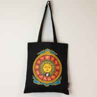 Iconic Classic Tote Bag - Zodiac Sun - Black 6oz (40x36cm)