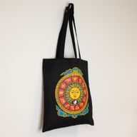 Iconic Classic Tote Bag - Zodiac Sun - Black 6oz (40x36cm)