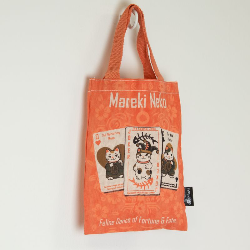 Iconic Mini Gift Tote Bag - Maneki Neko (4 assorted designs) - (25x20cm) - Natural 4oz