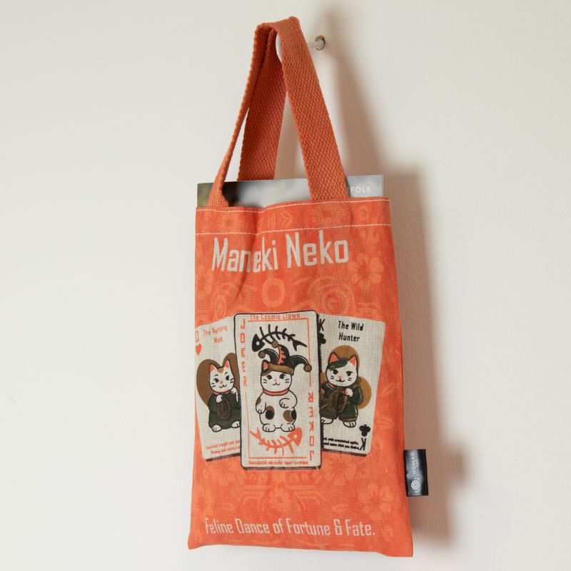 Iconic Mini Gift Tote Bag - Maneki Neko (4 assorted designs) - (25x20cm) - Natural 4oz