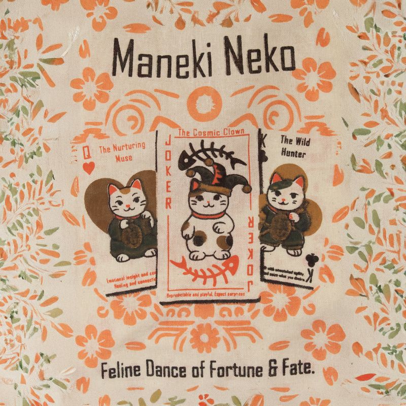 Iconic Mini Gift Tote Bag - Maneki Neko (4 assorted designs) - (25x20cm) - Natural 4oz