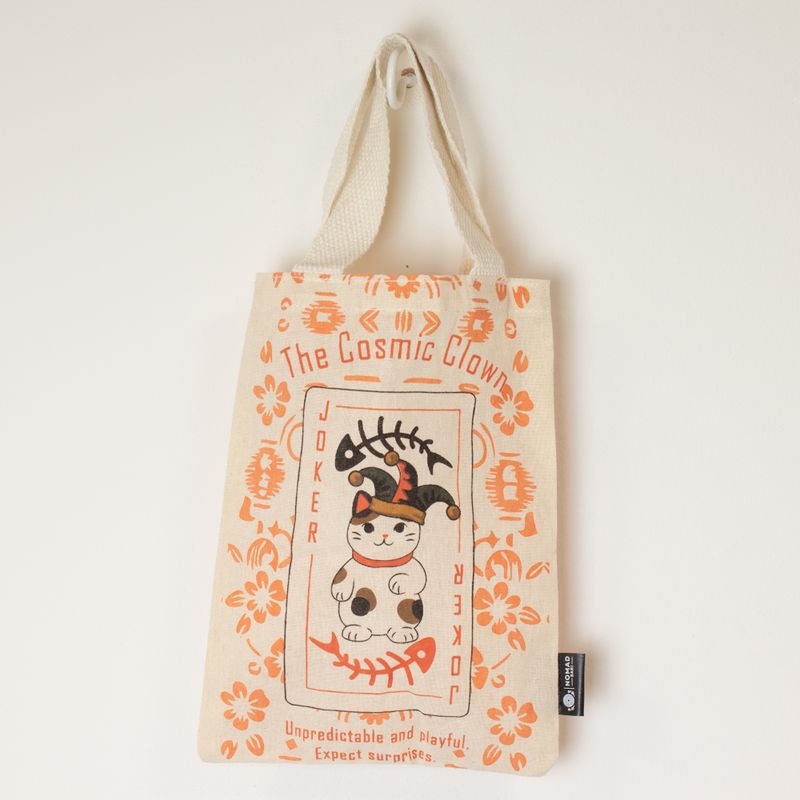 Iconic Mini Gift Tote Bag - Maneki Neko (4 assorted designs) - (25x20cm) - Natural 4oz