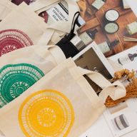 Iconic Mini Gift Tote Bag - Urban Mandala (4 assorted colours) - (25x18cm) - Natural 4oz