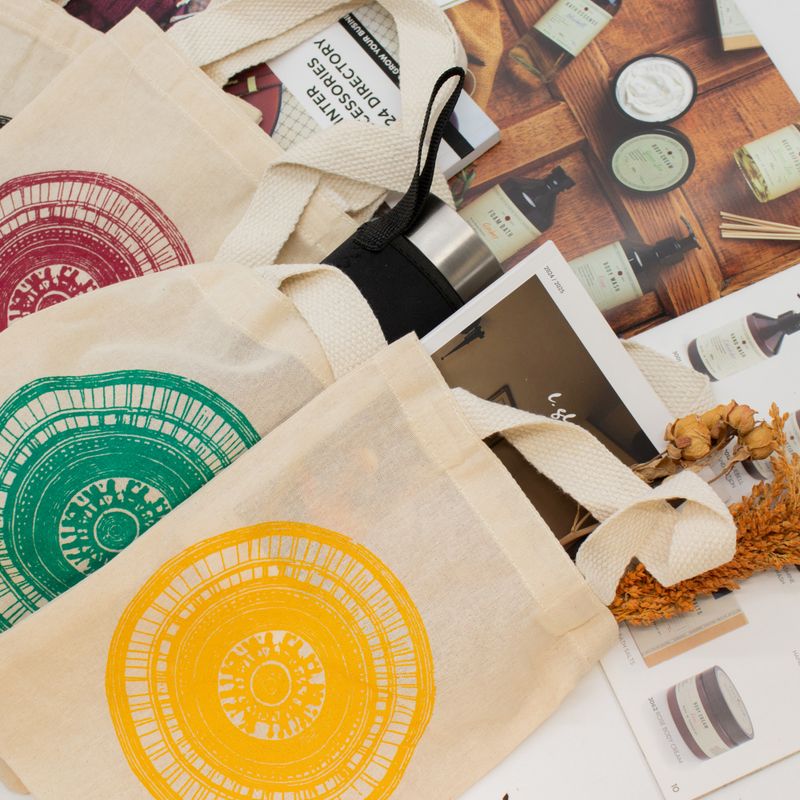 Iconic Mini Gift Tote Bag - Urban Mandala (4 assorted colours) - (25x18cm) - Natural 4oz