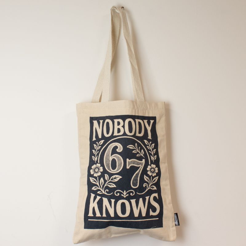 Iconic Toni Tote Bag - Nobody Knows 67 (41x31cm) - Natural 10oz - Inside pocket and zip closure