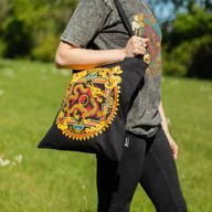 Iconic Classic Tote Bag - Dragon Yin & Yang- Black 6oz (40x36cm)