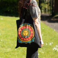 Iconic Classic Tote Bag - Zodiac Sun - Black 6oz (40x36cm)