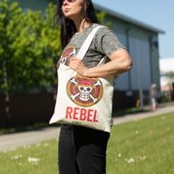 Iconic Basic Tote Bag - REBEL - (40x37cm) - Natural 4oz