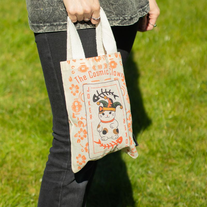 Iconic Mini Gift Tote Bag - Maneki Neko (4 assorted designs) - (25x20cm) - Natural 4oz