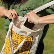 Iconic Toni Tote Bag - Bee Kind (41x31cm) - Natural 10oz - Inside pocket and zip closure
