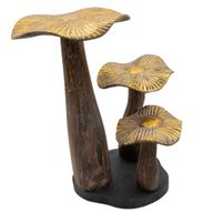 Golden Mushroom Art - Natural - Large (32x25cm)