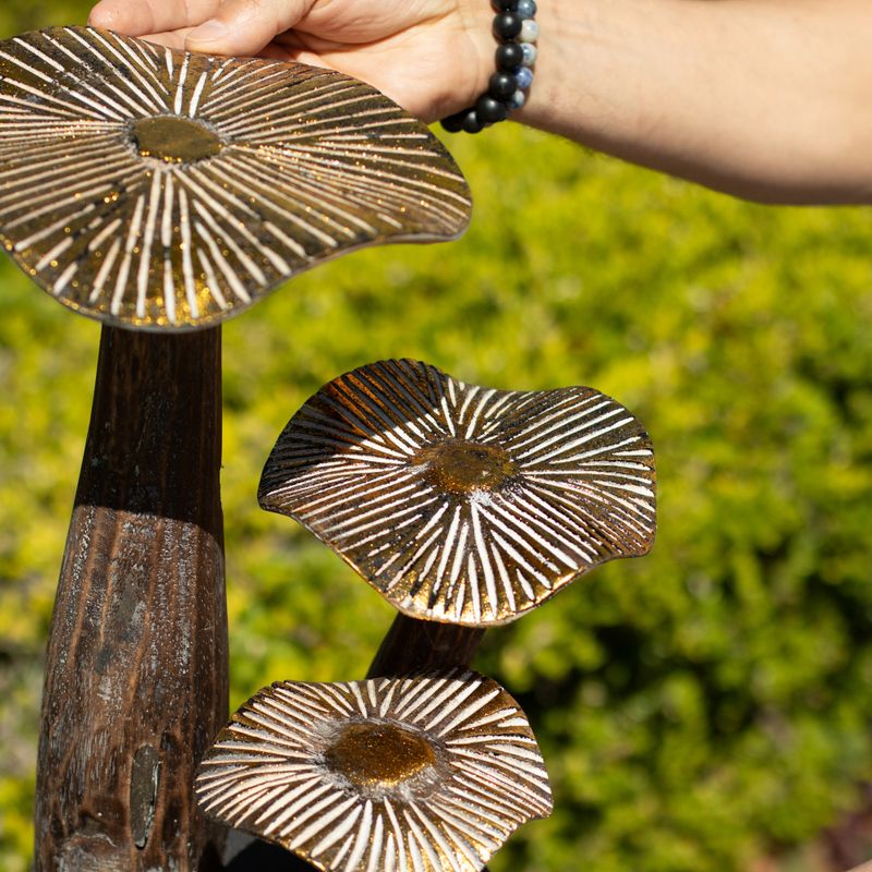 Golden Mushroom Art - Natural - Large (32x25cm)