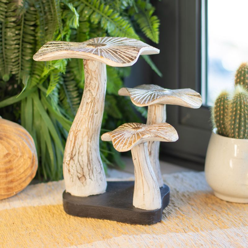 Golden Mushroom Art - Whitewash - Medium (25x25cm)