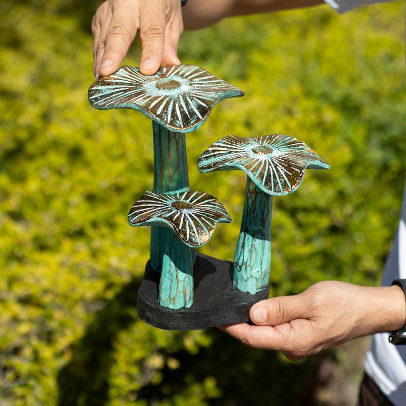 Golden Mushroom Art - Greenwash - Small (20x17cm)