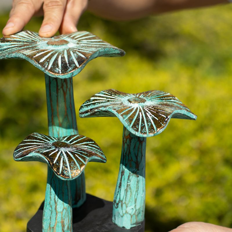 Golden Mushroom Art - Greenwash - Small (20x17cm)