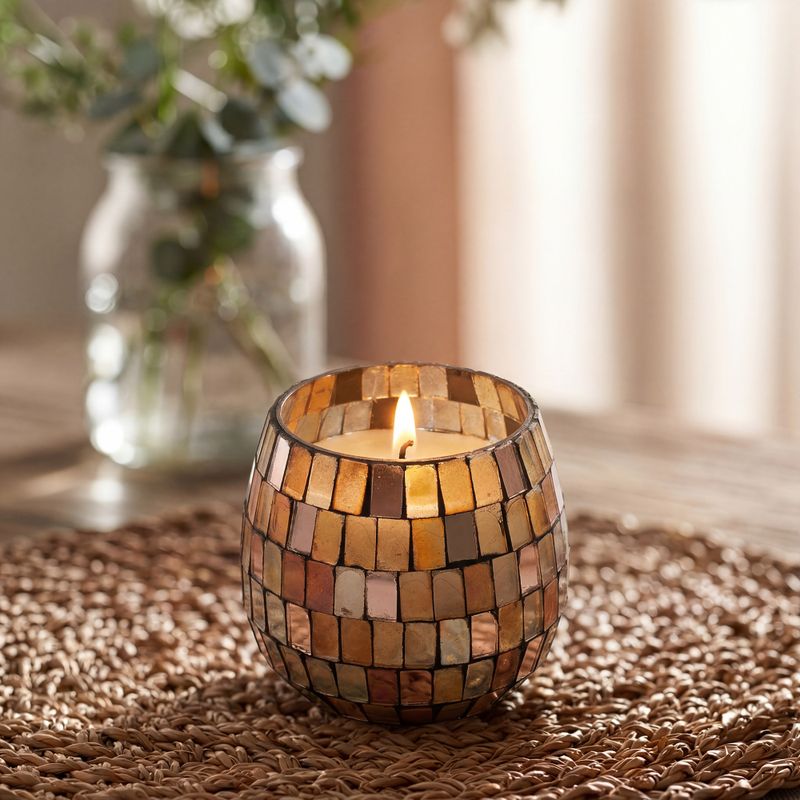 Amber Mosaic - Glass Jar Candles - Small