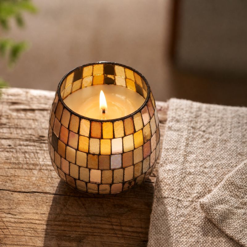 Amber Mosaic - Glass Jar Candles - Small
