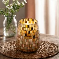 Amber Mosaic - Glass Jar Candles - Tall