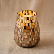Amber Mosaic - Glass Jar Candles - Tall