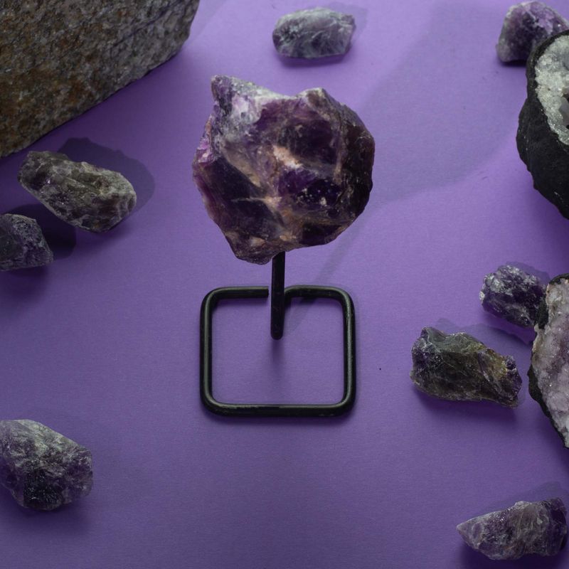 Mineral Specimens on Metal Stand - Epidote