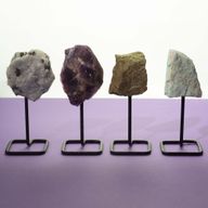 Mineral Specimens on Metal Stand - Epidote