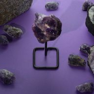 Mineral Specimens on Metal Stand - Rainbow Moonstone