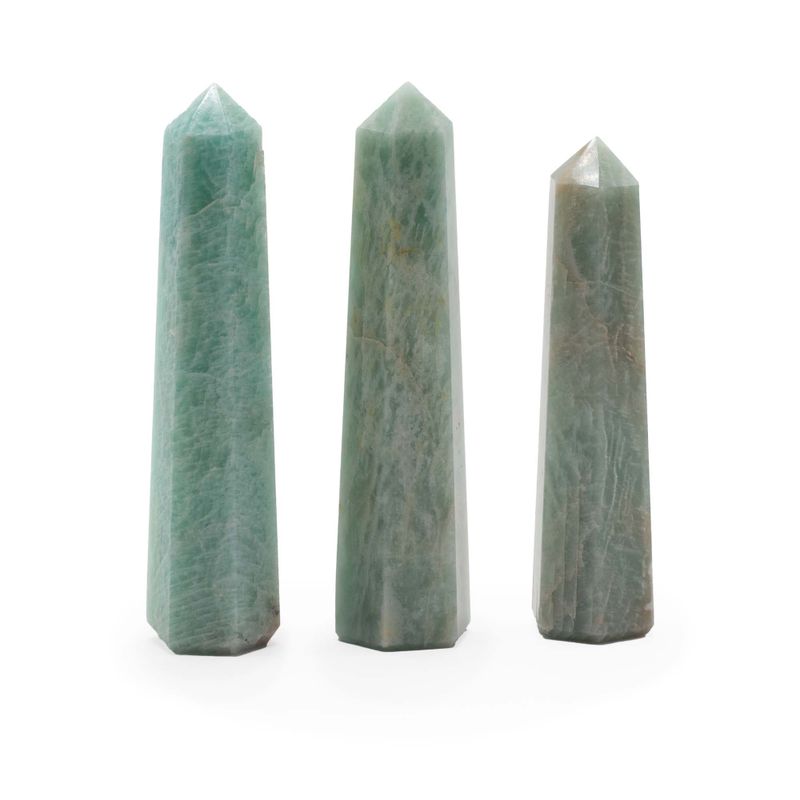 Gemstone Six Face Obelisk Points approx 11cm - Amazonite
