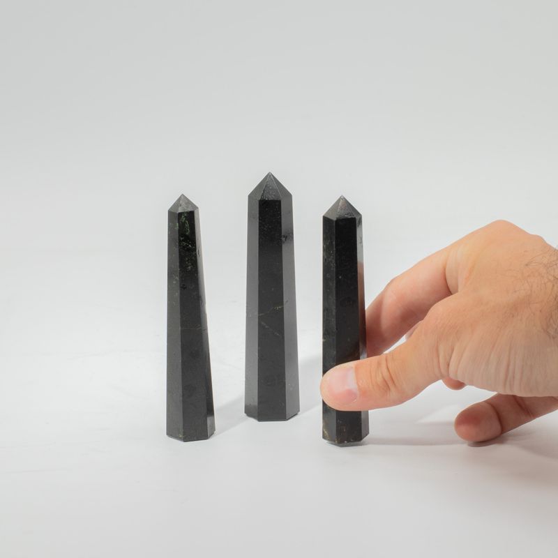 Gemstone Six Face Obelisk Points approx 11cm - Black Tourmaline