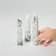 Gemstone Six Face Obelisk Points approx 17cm - Rainbow Moonstone